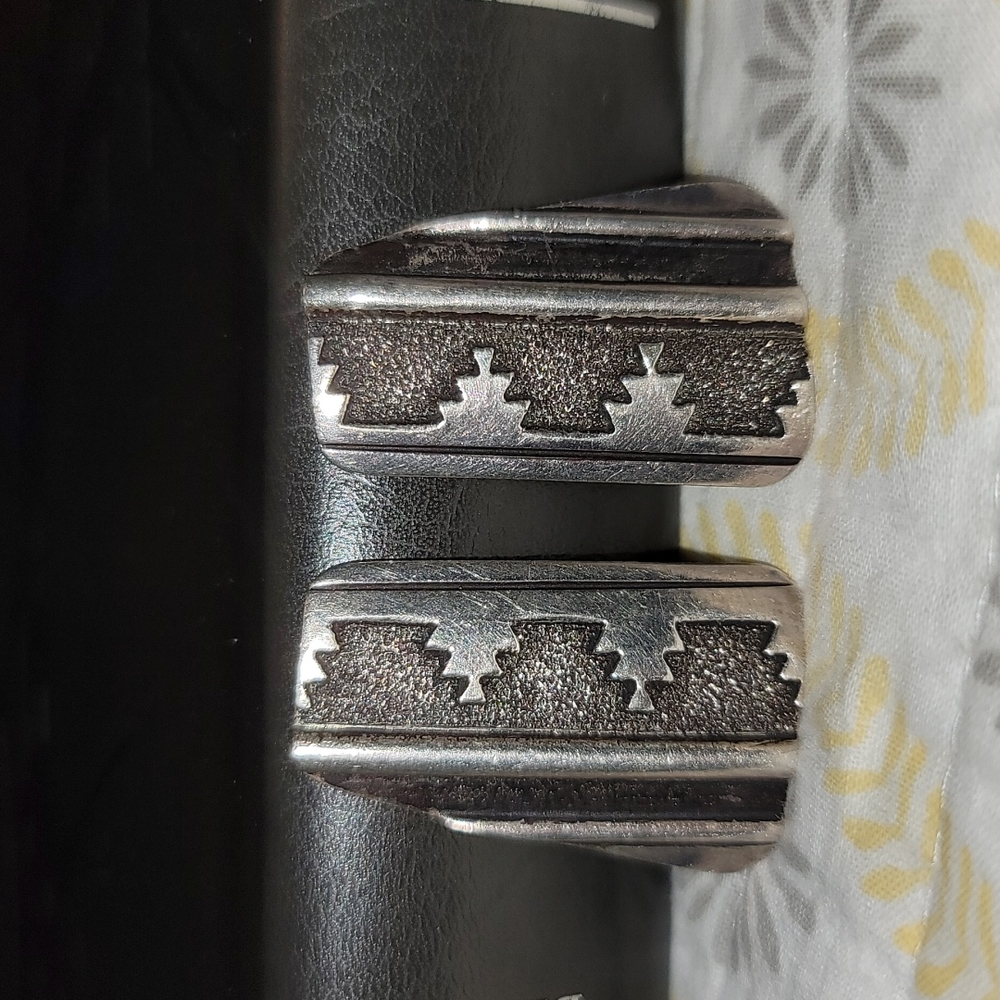 Vintage Navajo Signed Clip Earrings Tommy Singer RARE FIND